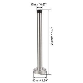 sourcing map Door Stopper Stop Sound Dampening Rubber Bumper Wall Protector Mount 201 Stainless Steel with Screws 200mm Height