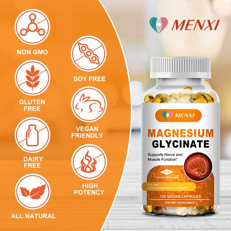 MENXI 4Pack Magnesium Glycinate High Absorption,Imp