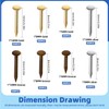 Glarks 1600Pcs Small Tiny Nails Kit Wood Screw Nail Gold