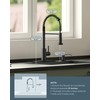 FORIOUS Black Kitchen Faucet with Soap Dispenser, Single Handle Stainless