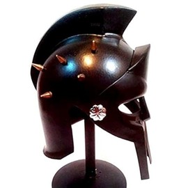 THOR INSTRUMENTS Medieval Mini Black Powder Coated Gladiator Helmet Tabletop Decorative office Item Rustic Vintage Home Decor Gifts