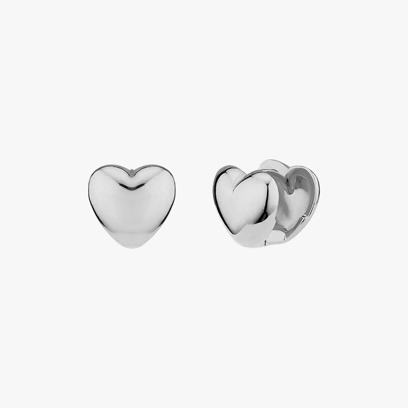 Gold&Deer 14K Goldfield Heart Chubby One-Touch Earrings Yellow Gold /