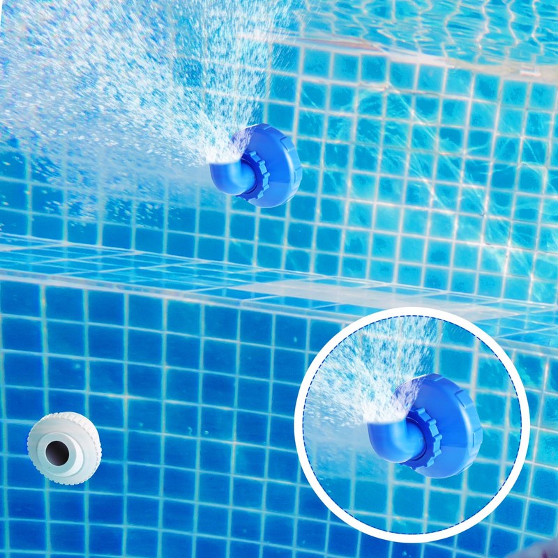 Funnymoom 4 Pcs Pool Jet Nozzles 360°Swivel Rotatable Pool Inlet