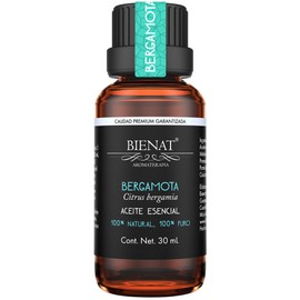 BIENAT AROMATERAPIA Aceite Esencial de Bergamota 30mL | 100% Puro y Concentrado | Ideal para Difusor de Aromas, Humidificador, Aromaterapia, Masajes, Meditación, Jabones y Velas | Esencia Natural en Gotas