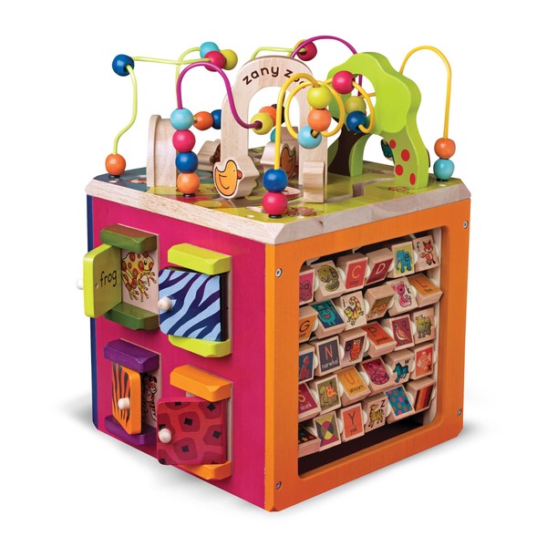B. toys - Zany Zoo - Wooden Activity Cube - Educational Toys - Wooden Toys for Toddlers, Kids - 1 Year +