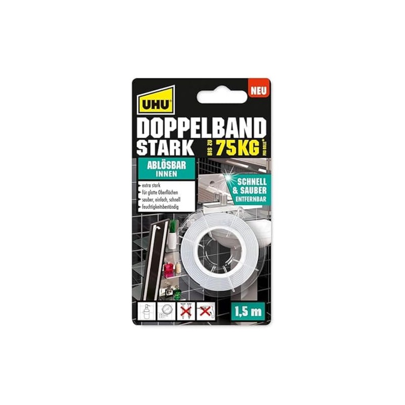 UHU 46890 Removable Double Strap White