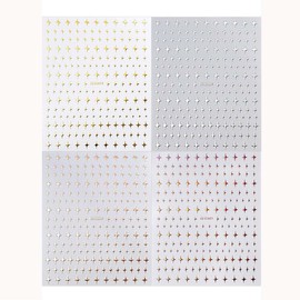 12 Sheets Star Nail Stickers Gold Nail Art Stickers Star 3D Self Adhesive Nail Decals Silver Rose Gold Nail Art Decals Holographic Nail Design for Women Girls Accessories DIY Manicure