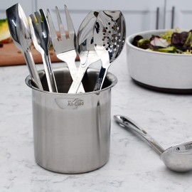 All-Clad Specialty Stainless Steel Kitchen Gadgets 5 Piece Tool Set with Caddy Kitchen Tools, Kitchen Hacks Silver