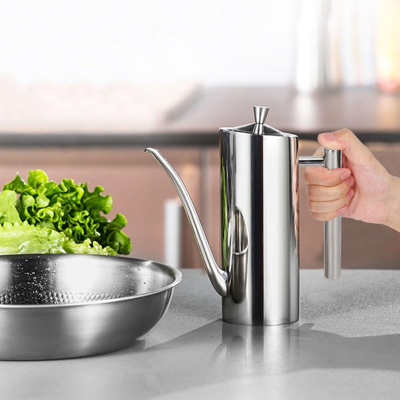 Kelepu Stainless Steel Oil Pot, Spice Container, Kitchen Utensils (Straight