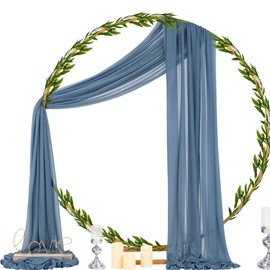 Socomi Wedding Arch Draping Fabric 29" x 20Ft 1 Panel Dusty Blue Sheer Outdoor Curtain Drapes Extra Long for Wedding Ceremony Birthday Party Decoration