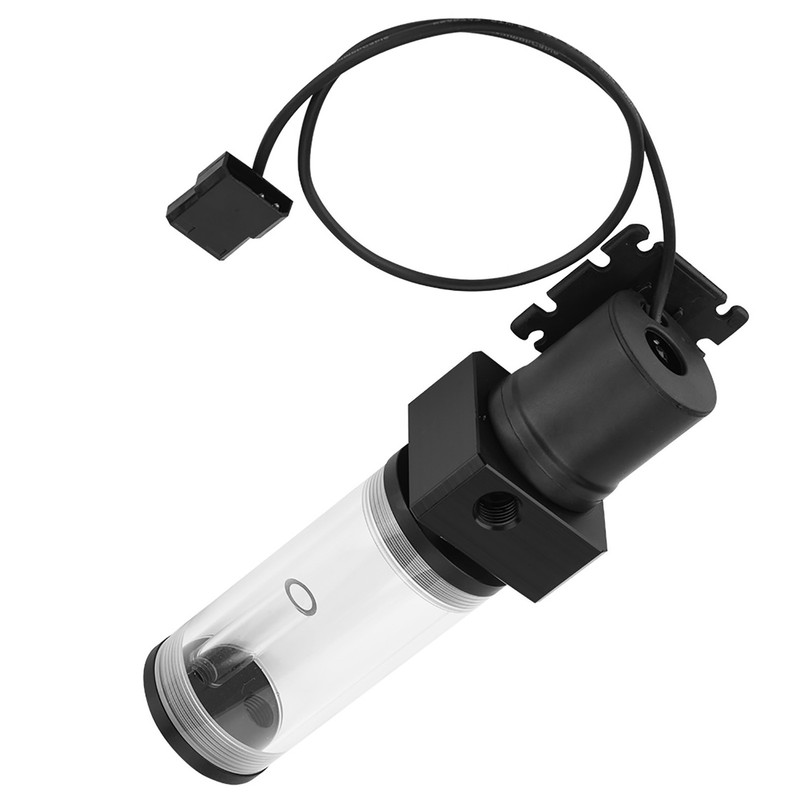 Acrylic Computer DIY Water Cooling Tank Cylinder Reservoir 19W Pump