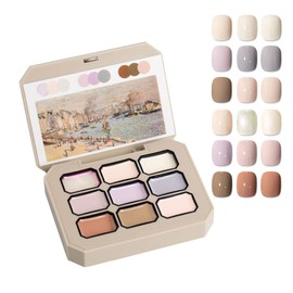 FantasyDay Solid Cream Gel Polish Set,9 Colors Gel Nail Polish Palette Nude Pink White Solid Gel Polish Manicure Nail Art Kit Soak Off Portable Gift for Mom/Girls/Friend DIY Home