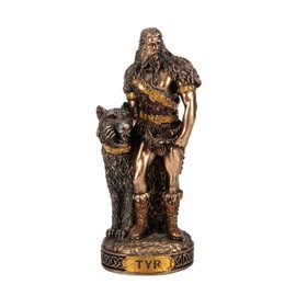 BEAUTIFUL GREEK STATUES Tyr Scandinavian God Resin Figurines Hand Painted Bronze Miniature Statue 3.1"