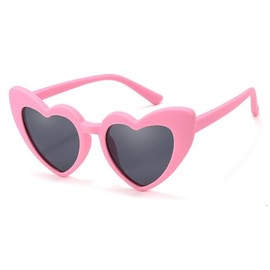 FADXIN Heart Shaped Sunglasses for Women Vintage Cat Eye Mod Style Retro Glasses Party Shopping Favors (Hot Pink)