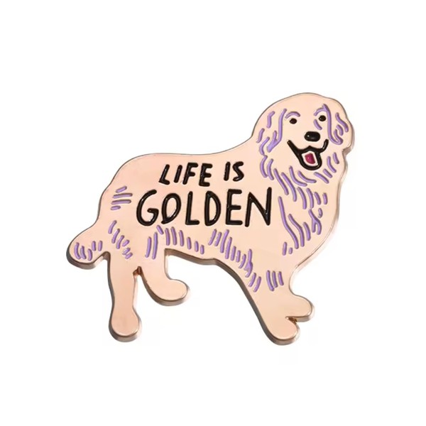 Life Is Golden Labrador Pin Badge