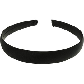 GIRLS School Uniform Birthday Party Wedding Dance Recital Play Flower Girl Special Occasion Hair Accessories Plain Satin 2cm Short Long Hair Headband Alice Band Hairband (Black, 2cm)