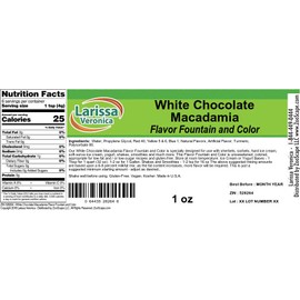 White Chocolate Macadamia Flavor Fountain and Color (1 oz, ZIN: 528264)