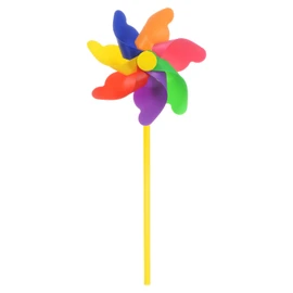 HARFINGTON Rainbow Pinwheels 12.2 Inch 7 Leaves Wind Plastic Windmill for Party Decorations Outdoor Decor Lawn Yard Garden Patio, Colorful
