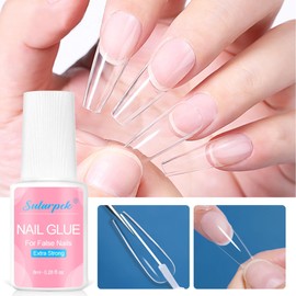 sularpek Sularpek Nail Glue, 3 Pcs Nail Glue Extra Strong, 8 ML Beauty Secrets Nail Glue, Strong Nail Glue for False Nails, Kiss Nail Glue for Applying Artificial Nail Tips, Acrylic Tips