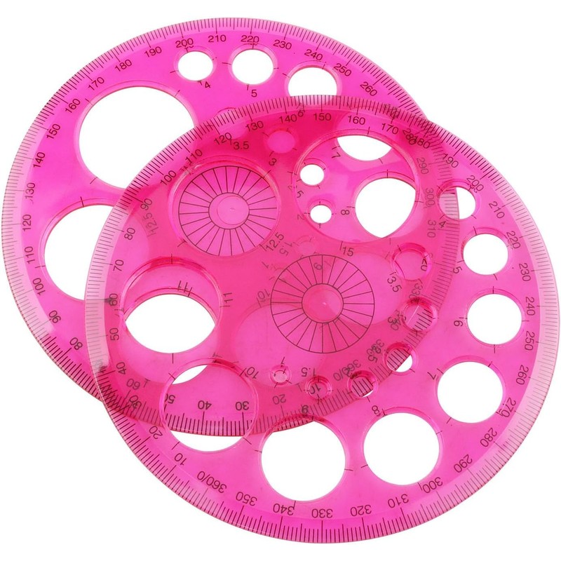 360°Circular Protractor Full Round Template Plastic Protractor Circular Drawing Tool