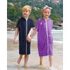BesserBay Children's Short Sleeve Bath Poncho Hooded Surf Poncho Towel