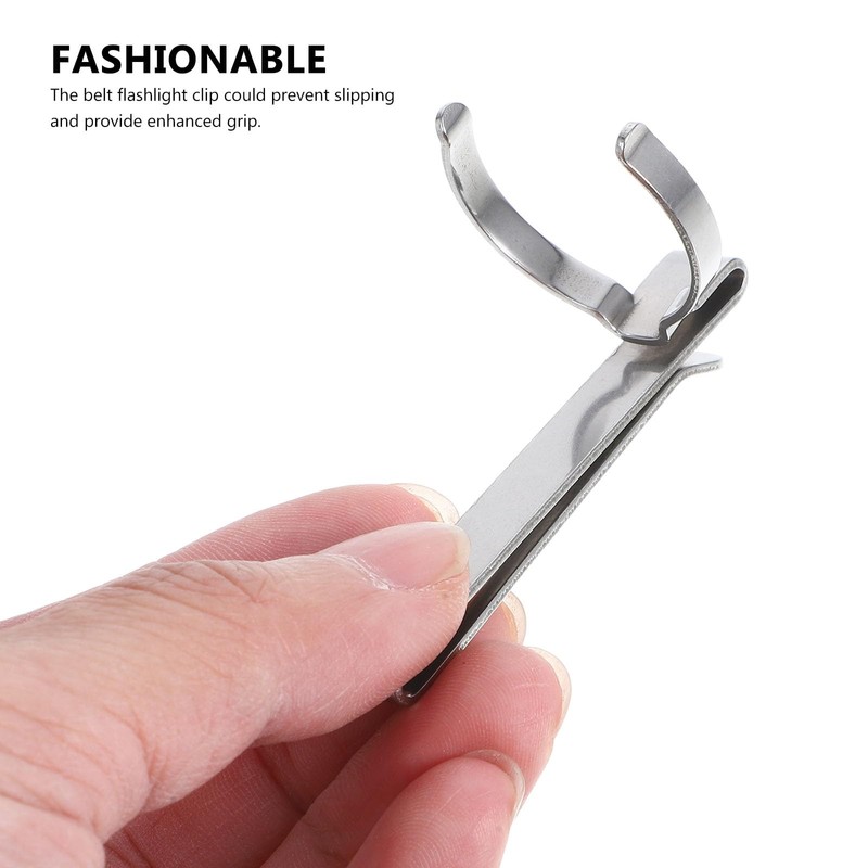 OKUMEYR Flashlight Clip Replacement Flash Light Belt Buckle Silver Pocket