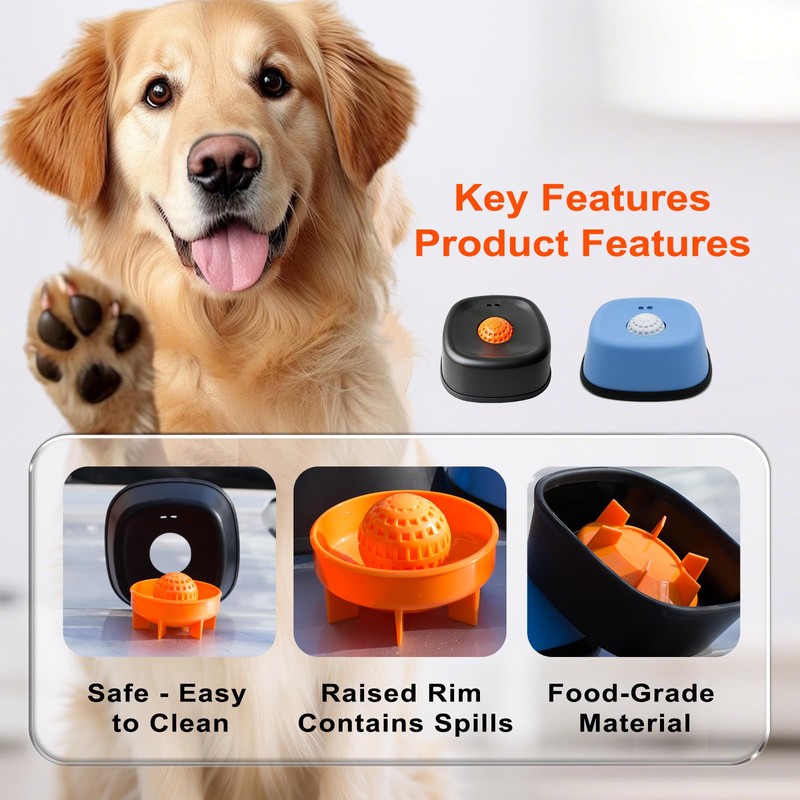 RAINWOOD Liquid Slow Feeder Dog Bowl with Floating Ball, Dog
