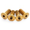 Terske Ultra-Low Profile Superlight Gold Anodized Titanium Bottle Cage Bolts: