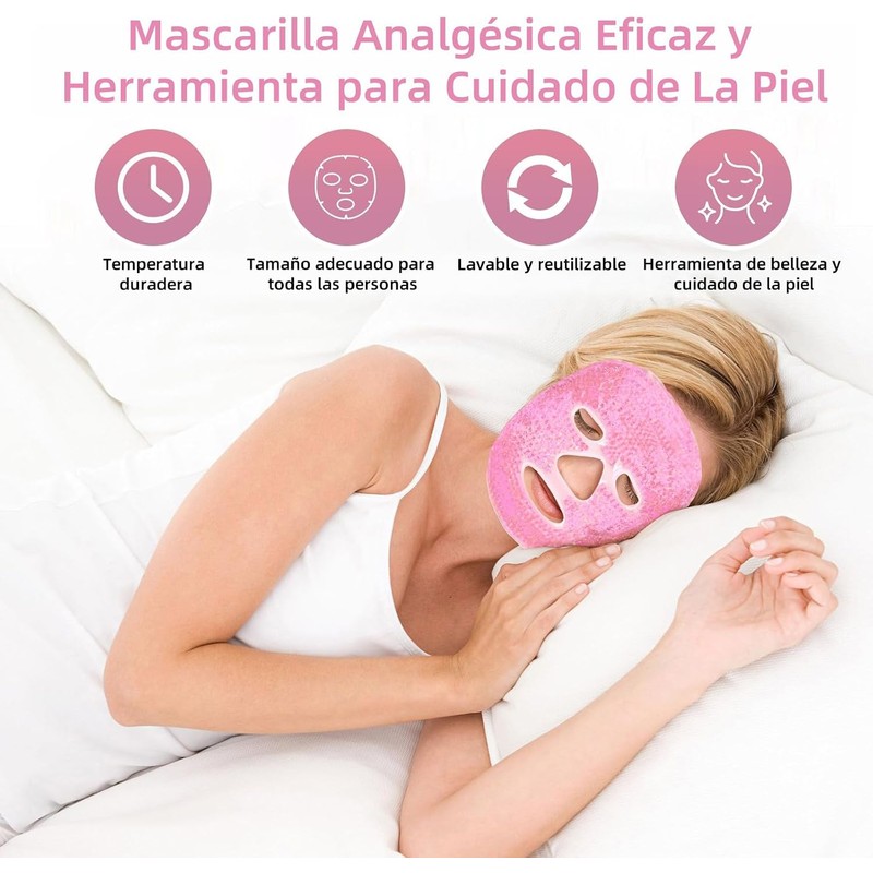 Mascara de Hielo para Cara para Reducir Hinchazón, Compresa Fria