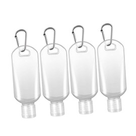 VICASKY 8pcs Refillable Travel Bottles with Hook Transparent Squeeze Bottles for Shampoo Lotion Wash for Business Trips and Outdoor Activities Random Color