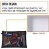Mesh Zip Pouch Zippered Wallet Pencil Case, 5 Different Sizes