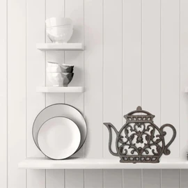 BEMINH Cast Iron Trivets for Hot Dishes, Rustproof Tea Pot Black Trivet, Decorative Cast Iron Trivet for Kitchen Or Dining Table with Rubber Pegs/Feet - Brown