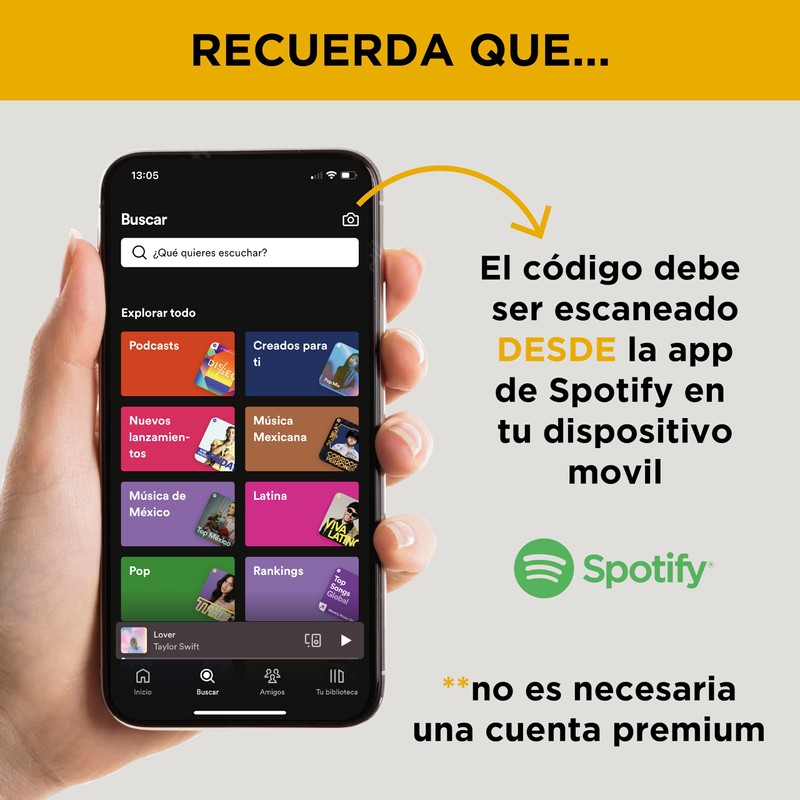 Llavero personalizado con código escaneable Spotify ideal para regalo