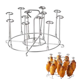 PHMING Skewers Airfryer, Vertical Hot Air Fryer Skewers Cooking Grate, 304 Stainless Steel Vertical Skewer Rack Set, Removable Skewer Stand for Hot Air Fryer, for Grilling Chicken