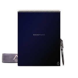 Rocketbook Flip - with 1 Pilot Frixion Pen & 1 Microfiber Cloth Included - Dark Blue Cover, Letter Size (8.5" x 11")