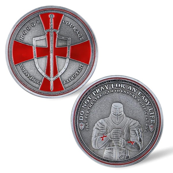 The Knight Templar Challenge Coin Red Cross Religious Challenge Coin