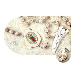 SF001 Catholic & Religious Gifts, Rosary Wall OL Guadalupe Alabaster 64" 5 Decades 1.5" B