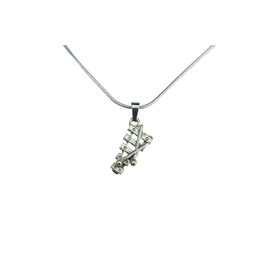 Xylophone Necklace, 3D Marimba & Mallets Charm, New Percussionist Charm Jewelry with Pure 304 Stainless Steel Chain (16" (40cm))