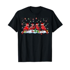 Santa Cardinal Squad Christmas Lights Santa Cardinal Group T-Shirt