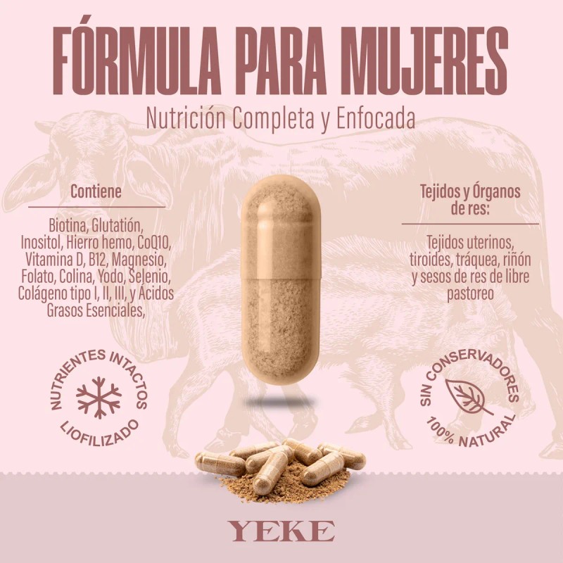 YEKE Multivitamnico Mujer Orgnico Tejidos Res Biotina 180 Cps -