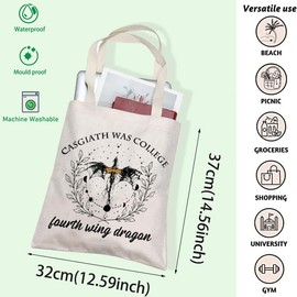 Fourth Wing Inspired Tote Bag Dragon Rider Gift Gasgiath War College Dragon Rider Gift Fantasy Shopping Bag Dragon Rider Tote (CASGIATH UK)