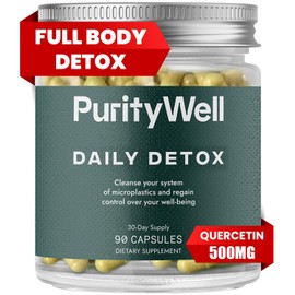 PurityWell Full-Body Support Supplement with Quercetin 500mg, Vitamin C & L-Cysteine – Supports Respiratory, Liver & Digestive Health – 90 Capsules