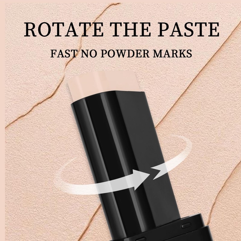 Dual-Ended Foundation & Concealer Stick with Built-in Brush, Long-Wear Matte