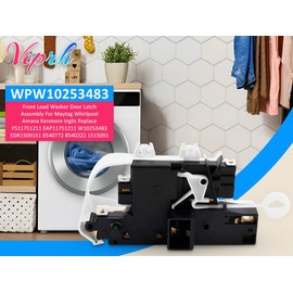 Viprh WPW10253483 Door Lock Switch W10253483 Front Load Washer Door Latch Fit For Kenmore Whirlpool Maytag Kenmore Amana Inglis Replace# 8540222, 1515091 EDR15091X1 PS11751211 AP6017910 EAP11751211