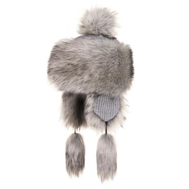 Futrzane Classic Hat with Ear Flaps - Aviator Hat Women's - Russian Hat, Silver Classic