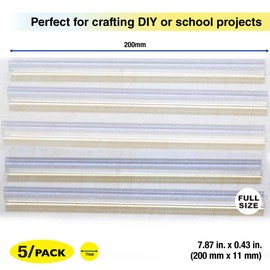BAZIC Products Hot Melt Glue Sticks Dual Temp Full Size 7.87" x 0.43", All Purpose Industrial Glue Stick, Quick Repair Home Improvement Crafts (5/Pack), 1-Pack