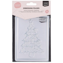 Vaessen Creative Embossing Folder Christmas Tree 14.6 x 10.7 cm - Embossing Folder for Card Crafts, Scrapbooking, Journaling - Reusable, Precise Results, for Die Cutting Machines