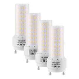 Lidesheng GU24 LED Light Bulb 4000K Neutral White High Brightness for Bathroom Ceiling Fan 13W 18W 23W T2 Spiral CFL Lamp Replacement,100-277V 10W 4pcs(Not dimmable) (10W,Neutral White)