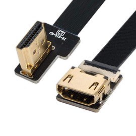 chenyang CYFPV - Cable de extensión plano HDMI macho a hembra FPC para cámara HDTV multicopter fotografía aérea 90 grados en ángulo izquierdo 20 cm