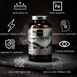 Carnivore Go New Zealand Grass Fed Beef Liver - 180 Raw Freeze Dried Capsules - Supports Energy, Immunity, Skin and Cognition for Optimal Health and Performance